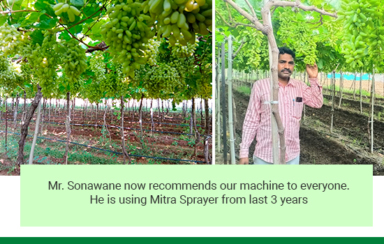 Mr. Sonaware now recommends our machine to everyone. he is using mitra sprayer from last 3 years Mr. Sonaware now recommends our machine to everyone. he is using mitra sprayer from last 3 years