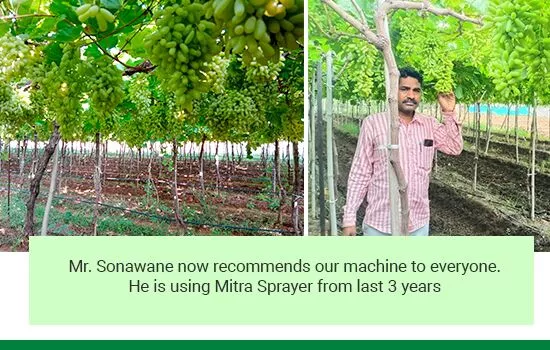 Mr. Sonaware now recommends our machine to everyone. he is using mitra sprayer from last 3 years